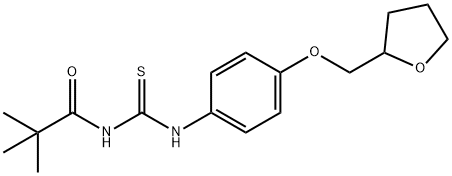 2,2-dimethyl-N-({[4-(tetrahydro-2-furanylmethoxy)phenyl]amino}carbonothioyl)propanamide Struktur