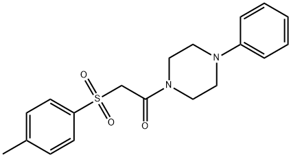 2-(4-methylphenyl)sulfonyl-1-(4-phenylpiperazin-1-yl)ethanone Struktur