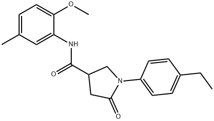 1-(4-ethylphenyl)-N-(2-methoxy-5-methylphenyl)-5-oxopyrrolidine-3-carboxamide Struktur