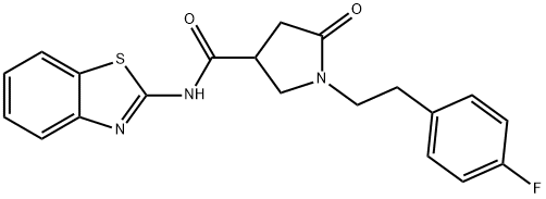 N-(1,3-benzothiazol-2-yl)-1-[2-(4-fluorophenyl)ethyl]-5-oxopyrrolidine-3-carboxamide Struktur