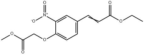 3-(4-Methoxycarbonylmethoxy-3-nitro-phenyl)-acrylic acid ethyl ester Struktur