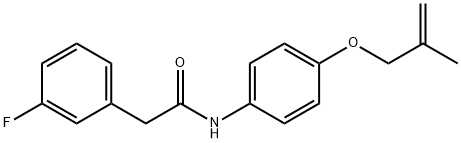 2-(3-fluorophenyl)-N-{4-[(2-methyl-2-propen-1-yl)oxy]phenyl}acetamide Struktur