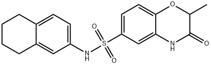 2-methyl-3-oxo-N-(5,6,7,8-tetrahydro-2-naphthalenyl)-3,4-dihydro-2H-1,4-benzoxazine-6-sulfonamide Struktur