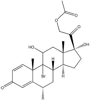 Prednisolone, 9-bromo-6.alpha.-methyl-, 21-acetate Struktur