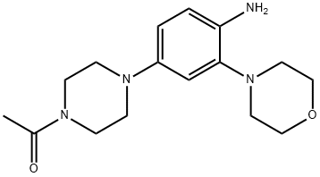 1-[4-(4-amino-3-morpholin-4-ylphenyl)piperazin-1-yl]ethanone Struktur