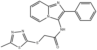 2-[(5-methyl-1,3,4-thiadiazol-2-yl)sulfanyl]-N-(2-phenylimidazo[1,2-a]pyridin-3-yl)acetamide Struktur