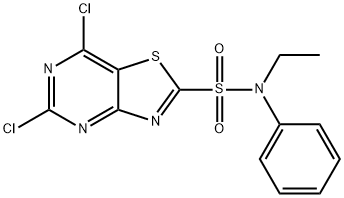 5,7-DICHLORO-N-ETHYL-N-PHENYLTHIAZOLO[4,5-D]PYRIMIDINE-2-SULFONAMIDE Struktur