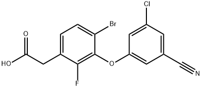 [4-BROMO-3-(3-CHLORO-5-CYANOPHENOXY)-2-FLUOROPHENYL]ACETIC ACID Struktur