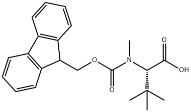 (S)-2-((((9H-Fluoren-9-yl)methoxy)carbonyl)(methyl)amino)-3,3-dimethylbutanoic acid Struktur