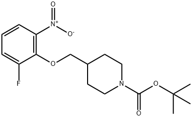 tert-Butyl 4-[(2-fluoro-6-nitrophenoxy)methyl]piperidine-1-carboxylate Struktur