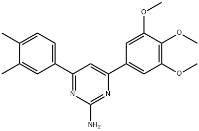 4-(3,4-dimethylphenyl)-6-(3,4,5-trimethoxyphenyl)pyrimidin-2-amine Struktur