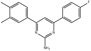 4-(3,4-dimethylphenyl)-6-(4-fluorophenyl)pyrimidin-2-amine Struktur