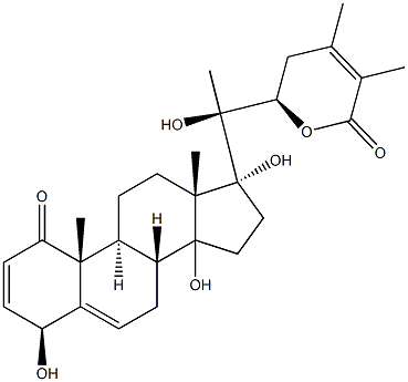 Ergosta-2,5,24-trien-26-oicacid, 4,14,17,20,22-pentahydroxy-1-oxo-, d-lactone, (4b,17a,22R)- Struktur