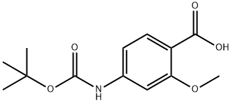 4-((tert-Butoxycarbonyl)amino)-2-methoxybenzoic acid Struktur