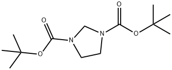 Di-tert-butyl imidazolidine-1,3-dicarboxylate Struktur