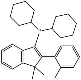 dicyclohexyl[1,1-dimethyl-2-(2-methylphenyl)-1H-inden-3-yl]Phosphine Struktur