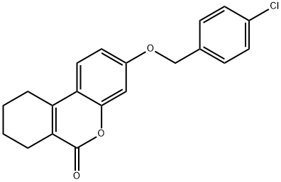 3-((4-chlorobenzyl)oxy)-7,8,9,10-tetrahydro-6H-benzo[c]chromen-6-one Struktur