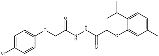 2-(4-chlorophenoxy)-N'-[(2-isopropyl-5-methylphenoxy)acetyl]acetohydrazide Struktur