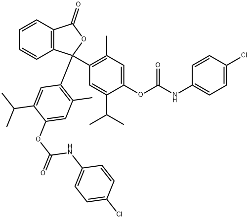 (3-oxo-1,3-dihydro-2-benzofuran-1,1-diyl)bis(2-isopropyl-5-methyl-4,1-phenylene) bis[(4-chlorophenyl)carbamate] Struktur