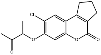 8-chloro-7-[(3-oxobutan-2-yl)oxy]-1H,2H,3H,4H-cyclopenta[c]chromen-4-one Struktur