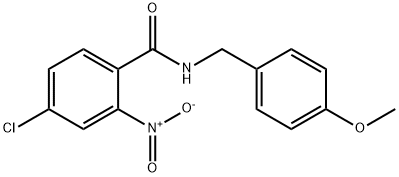 4-chloro-N-[(4-methoxyphenyl)methyl]-2-nitrobenzamide Struktur