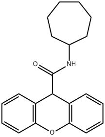 N-cycloheptyl-9H-xanthene-9-carboxamide Struktur