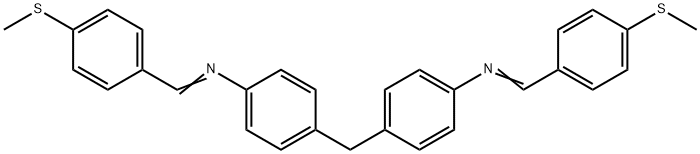 4,4'-methylenebis{N-[4-(methylsulfanyl)benzylidene]aniline} Struktur