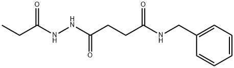 N-benzyl-4-oxo-4-(2-propanoylhydrazinyl)butanamide Struktur