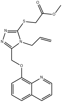 methyl 2-((4-allyl-5-((quinolin-8-yloxy)methyl)-4H-1,2,4-triazol-3-yl)thio)acetate Struktur