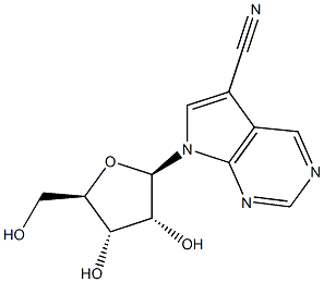 7H-Pyrrolo[2,3-d]pyrimidine-5-carbonitrile,7-b-D-ribofuranosyl- Struktur