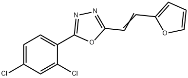 2-(2,4-dichlorophenyl)-5-[(E)-2-(furan-2-yl)ethenyl]-1,3,4-oxadiazole Struktur