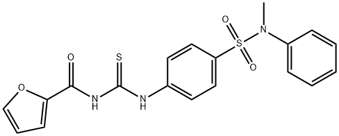 N-{[(4-{[methyl(phenyl)amino]sulfonyl}phenyl)amino]carbonothioyl}-2-furamide Struktur