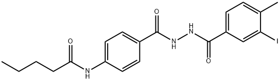 N-[4-[[(3-iodo-4-methylbenzoyl)amino]carbamoyl]phenyl]pentanamide Struktur