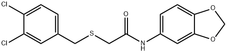 N-(1,3-benzodioxol-5-yl)-2-[(3,4-dichlorophenyl)methylsulfanyl]acetamide Struktur