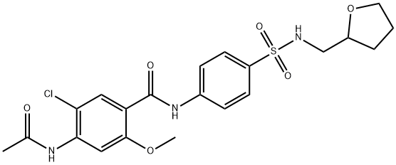 4-acetamido-5-chloro-2-methoxy-N-[4-(oxolan-2-ylmethylsulfamoyl)phenyl]benzamide Struktur