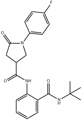 N-[2-(tert-butylcarbamoyl)phenyl]-1-(4-fluorophenyl)-5-oxopyrrolidine-3-carboxamide Struktur