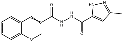 N'-[3-(2-methoxyphenyl)acryloyl]-3-methyl-1H-pyrazole-5-carbohydrazide Struktur