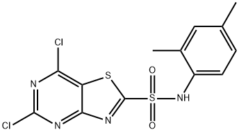 5,7-DICHLORO-N-(2,4-DIMETHYLPHENYL)THIAZOLO[4,5-D]PYRIMIDINE-2-SULFONAMIDE Struktur