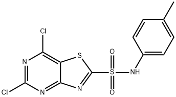 5,7-DICHLORO-N-(P-TOLYL)THIAZOLO[4,5-D]PYRIMIDINE-2-SULFONAMIDE Struktur