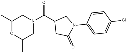 1-(4-chlorophenyl)-4-(2,6-dimethylmorpholine-4-carbonyl)pyrrolidin-2-one Struktur