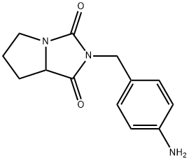 2-(4-Amino-benzyl)-tetrahydro-pyrrolo[1,2-c]imidazole-1,3-dione Struktur