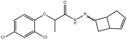 N-[(Z)-7-bicyclo[3.2.0]hept-3-enylideneamino]-2-(2,4-dichlorophenoxy)propanamide Struktur