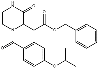 benzyl 2-[3-oxo-1-(4-propan-2-yloxybenzoyl)piperazin-2-yl]acetate Struktur