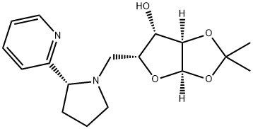 (3aR,5R,6S,6aR)-2,2-dimethyl-5-{[(2R)-2-(pyridin-2-yl)pyrrolidin-1-yl]methyl}-tetrahydro-2H-furo[2,3-d][1,3]dioxol-6-ol Struktur