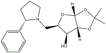 (3aR,5R,6S,6aR)-2,2-dimethyl-5-{[(2S)-2-phenylpyrrolidin-1-yl]methyl}-tetrahydro-2H-furo[2,3-d][1,3]dioxol-6-ol Struktur