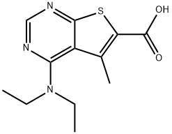 4-Diethylamino-5-methyl-thieno[2,3-d]pyrimidine-6-carboxylic acid Struktur