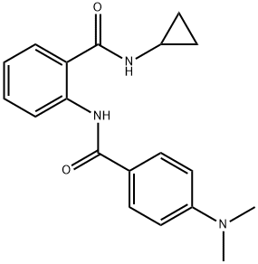 N-cyclopropyl-2-{[4-(dimethylamino)benzoyl]amino}benzamide Struktur