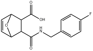 2-[(4-fluorophenyl)methylcarbamoyl]-7-oxabicyclo[2.2.1]hept-5-ene-3-carboxylic acid Struktur