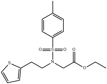 ethyl 2-{N-[2-(thiophen-2-yl)ethyl]4-methylbenzenesulfonamido}acetate Struktur