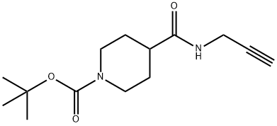 4-Prop-2-ynylcarbamoyl-piperidine-1-carboxylic acid tert-butyl ester Struktur